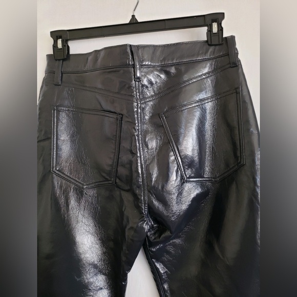 NWOT AGOLDE Recycled Leather 90s Pinch Waist Pants in Shadow Patent Size 30 - Picture 9 of 14